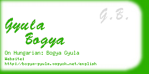 gyula bogya business card